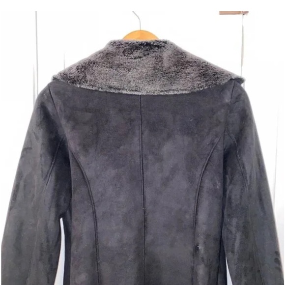 Black & Gray Penny Lane Afghan Jacket ~ Faux Fur & Faux Suede - Picture 3 of 7